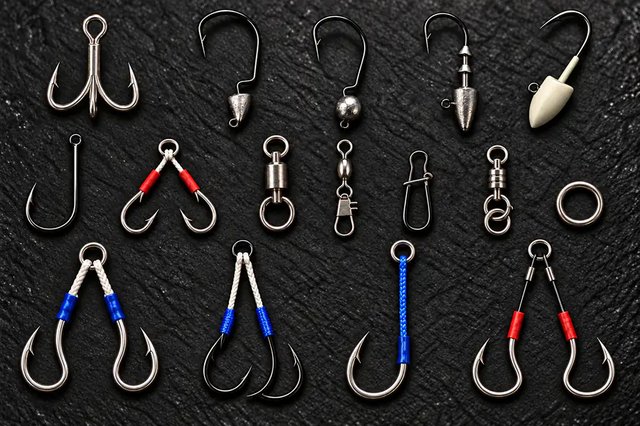 Hooks swivels rings and saltwater terminal tackle