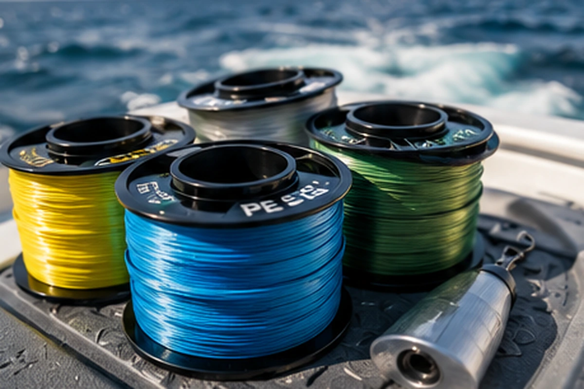 Fishing line spools prepared for saltwater fishing