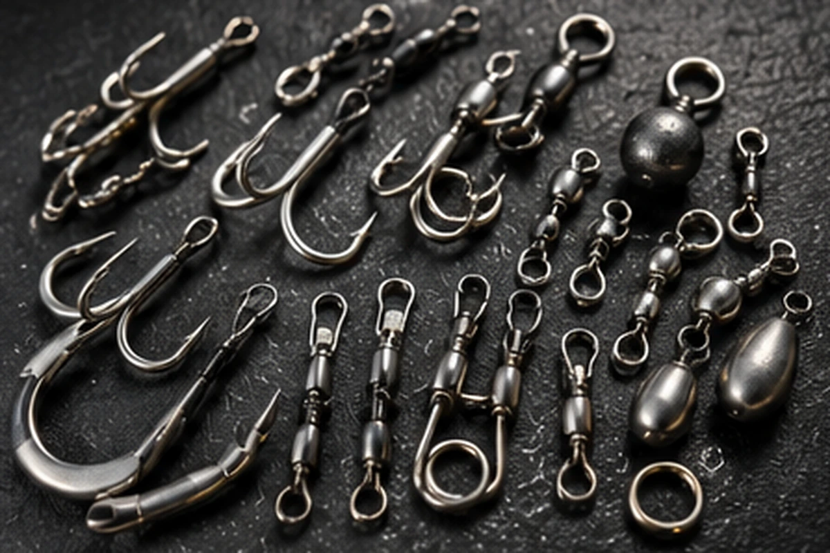 Hooks swivels rings and saltwater terminal tackle