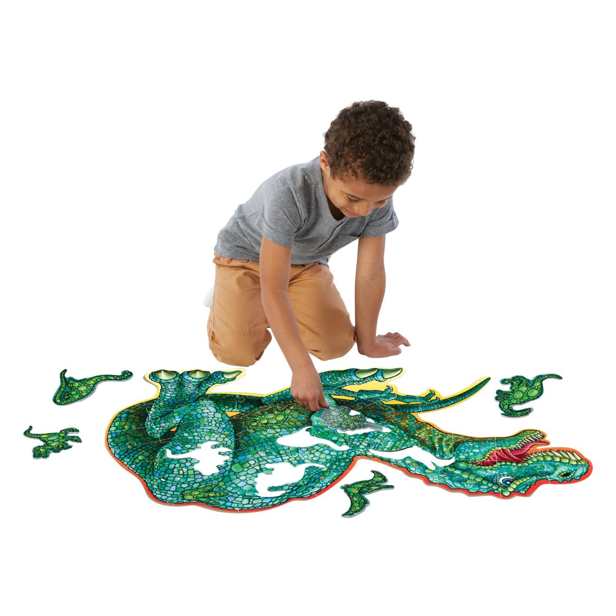 Peaceable Kingdom Floor Puzzle: Shiny Dinosaur