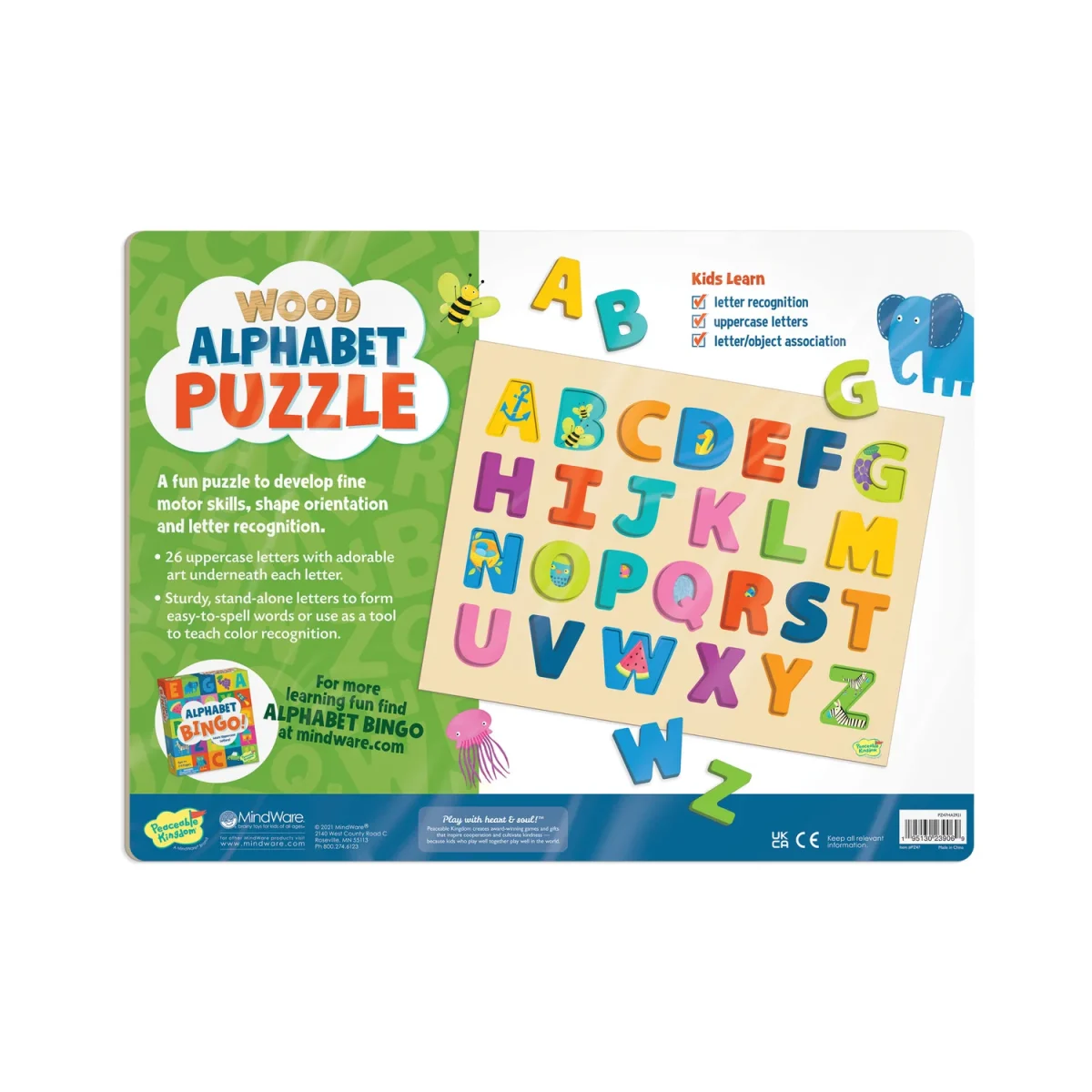 Peaceable Kingdom Alphabet Puzzle