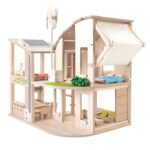 PlanToys Wooden Green Dollhouse With Furniture
