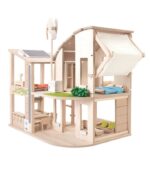 PlanToys Wooden Green Dollhouse With Furniture