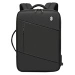 Arctic Hunter 3-in-1 Expandable Backpack, 18-Inch Water-Resistant Travel Business Laptop Bag for Unisex with Built-in USB and Headphone Port, B00345 Black