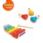 Buy 1 PlanToys Oval Xylophone and Get 1 Wooden Fish Castanet Free