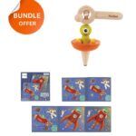 Buy 1 Wooden Spaceship Top and Get 1 Free Space Magnetic Puzzle Book