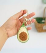Handmade Crochet Avocado Keychain by Myrtilus