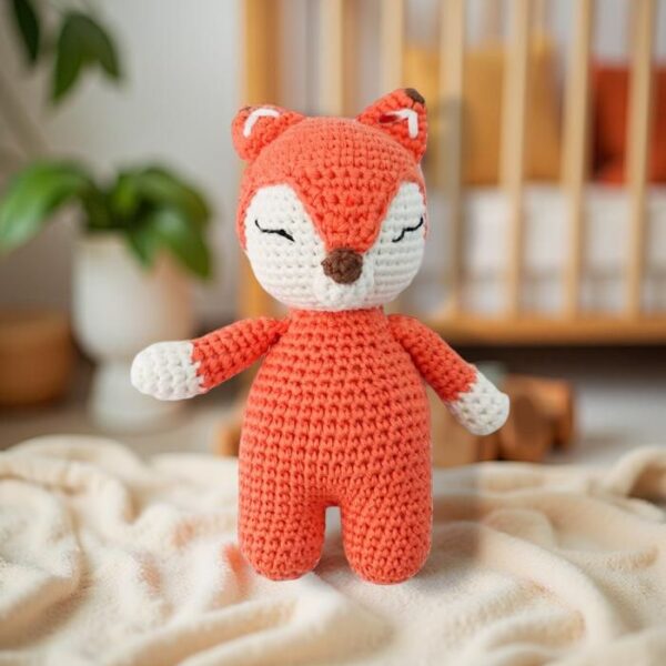 Myrtilus Fox – A Handmade 100% Cotton Crochet Animal Toy by Myrtilus