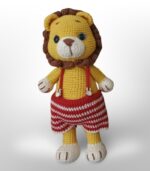 Lion in Blue, Green and Red Shorts by Myrtilus