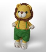 Lion in Blue, Green and Red Shorts by Myrtilus