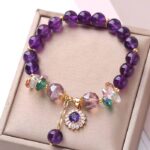 Myrtilus Amethyst Crystal Beaded Bracelet – Natural Stone Healing Energy Jewelry