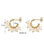 Myrtilus Baroque Pearl Hoop Earrings – 18K Gold Plated Stainless Steel for Women