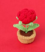 Myrtilus Rose – A Handmade 100% Acrylic Crochet Flower Pot Decoration by Myrtilus