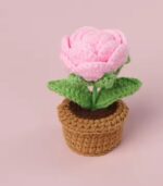 Myrtilus Rose – A Handmade 100% Acrylic Crochet Flower Pot Decoration by Myrtilus