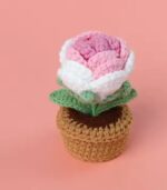 Myrtilus Rose – A Handmade 100% Acrylic Crochet Flower Pot Decoration by Myrtilus