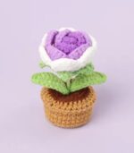 Myrtilus Rose – A Handmade 100% Acrylic Crochet Flower Pot Decoration by Myrtilus