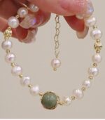 Myrtilus Feng Shui Pearl Bracelet – Freshwater Pearls with Strawberry Quartz