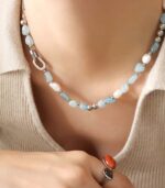 Myrtilus Freshwater Pearl Heart Necklace – Gold Plated Stainless Steel