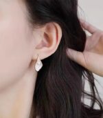 Myrtilus Freshwater Pearl Hoop Earrings – Elegant Gold-Tone Design for Women