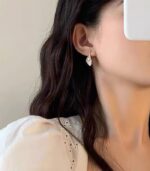 Myrtilus Freshwater Pearl Hoop Earrings – Elegant Gold-Tone Design for Women