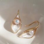 Myrtilus Freshwater Pearl Hoop Earrings – Elegant Gold-Tone Design for Women