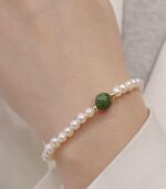 Myrtilus Freshwater Pearl & Jasper Bracelet – Elegant Ins Style Jewelry for Women