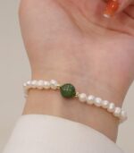 Myrtilus Freshwater Pearl & Jasper Bracelet – Elegant Ins Style Jewelry for Women