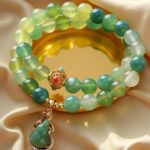 Myrtilus Green Grape Agate Fortune Gourd Bracelet Necklace