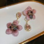 Myrtilus Iced Out CZ Flower Stud Earrings – Luxury Water Drop Rhinestone Design