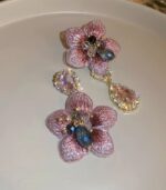 Myrtilus Iced Out CZ Flower Stud Earrings – Luxury Water Drop Rhinestone Design