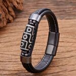 Myrtilus Men’s Ethnic Leather Bracelet – Braided & Beaded Design