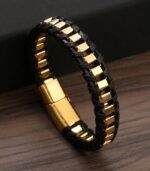 Myrtilus Men’s Handmade Woven Leather Bracelet
