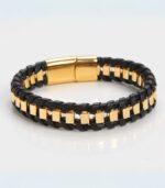 Myrtilus Men’s Handmade Woven Leather Bracelet
