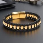 Myrtilus Men’s Handmade Woven Leather Bracelet