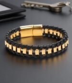 Myrtilus Men’s Handmade Woven Leather Bracelet