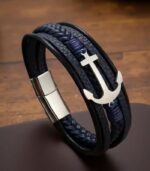 Myrtilus Men's Leather Cuff Bracelet