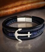Myrtilus Men's Leather Cuff Bracelet