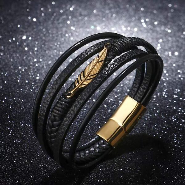 Myrtilus Men’s Magnetic Leather Bracelet