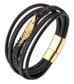 Myrtilus Men’s Magnetic Leather Bracelet