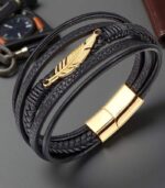 Myrtilus Men’s Magnetic Leather Bracelet