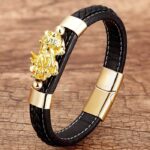 Myrtilus Men’s Pixiu Leather Bracelet – Ethnic Braided Design