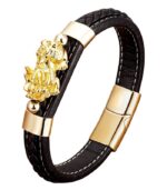 Myrtilus Men’s Pixiu Leather Bracelet – Ethnic Braided Design