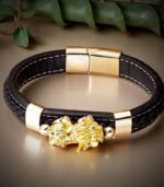 Myrtilus Men’s Pixiu Leather Bracelet – Ethnic Braided Design