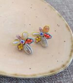 Myrtilus Brass Zircon Floral Stud Earrings – Colorful Crystal Design