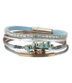 Myrtilus Unisex Adjustable Leather Wrap Bracelet