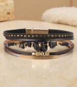 Myrtilus Unisex Adjustable Leather Wrap Bracelet