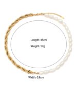 Myrtilus Women’s Asymmetrical Pearl Jewelry Set – 18K Gold Plated