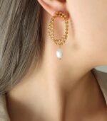 Myrtilus Women’s Double-Layer Freshwater Pearl Earrings