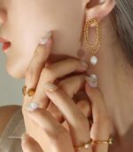 Myrtilus Women’s Double-Layer Freshwater Pearl Earrings