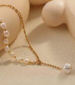 Myrtilus Women’s Pearl Fringe Pendant Necklace